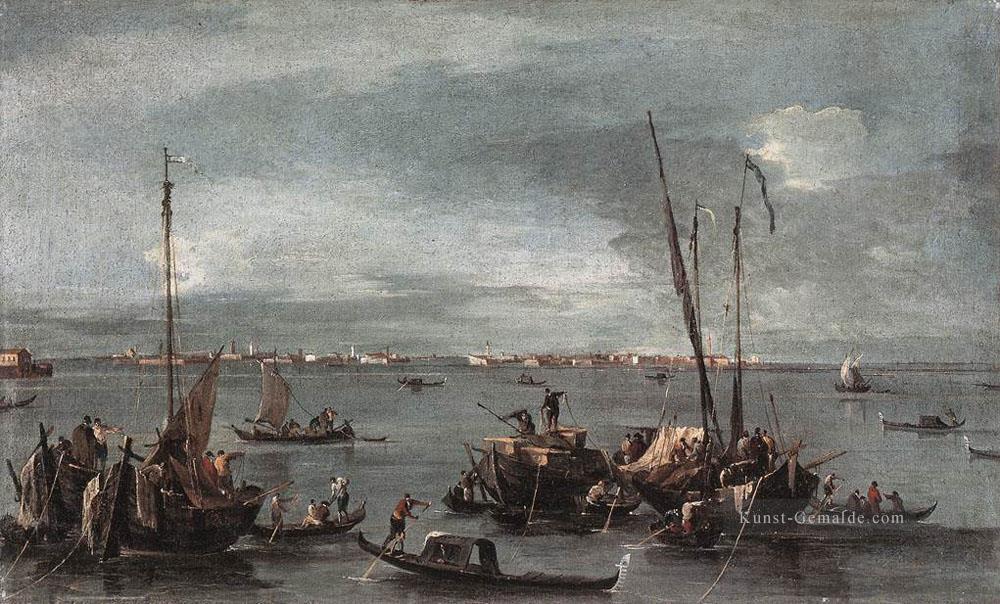 die Lagune Blick in Richtung Murano von der Fondamenta Nuove Francesco Guardi Venezia Ölgemälde